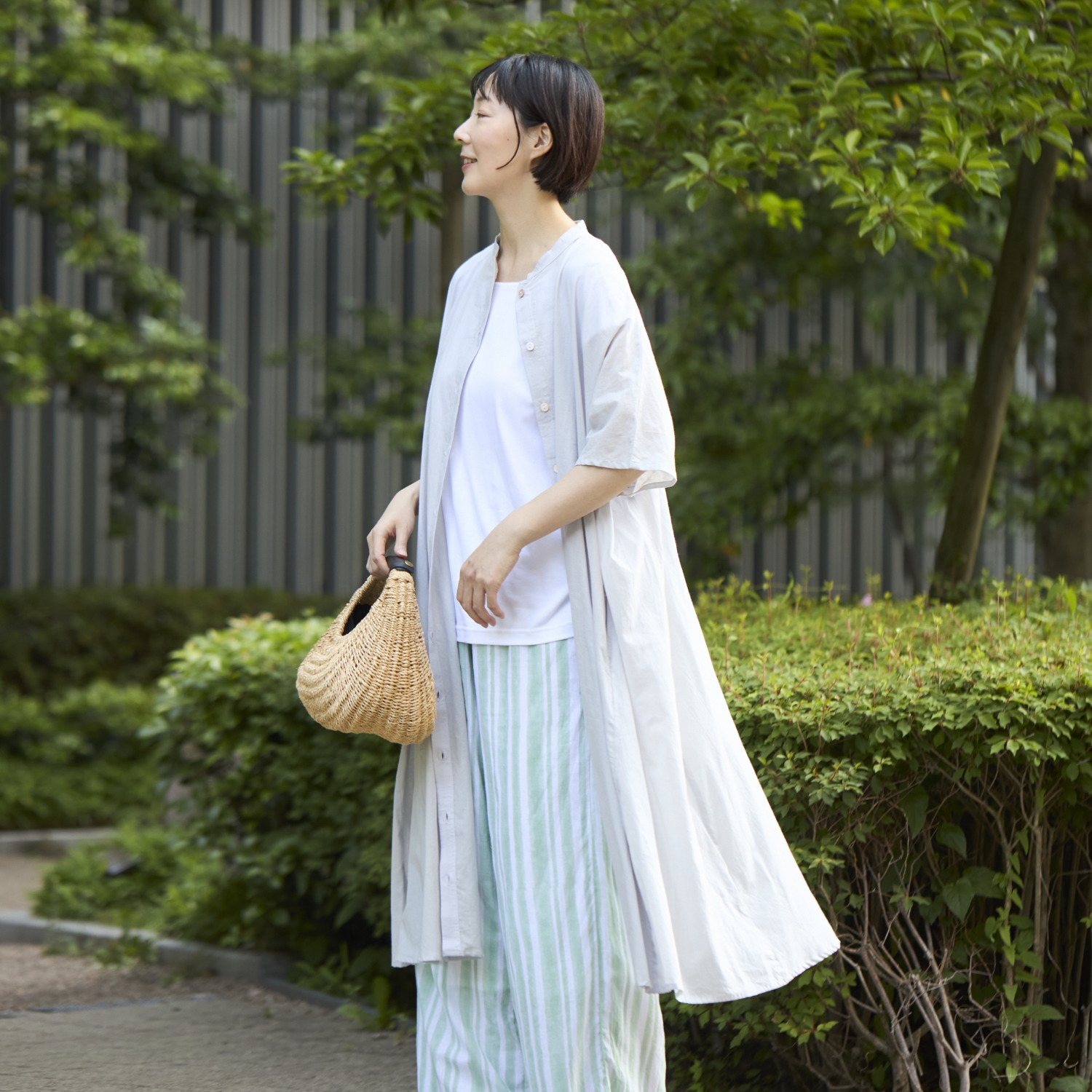 Kilka×kapuwa/風が通るなめらかモスリンワンピース